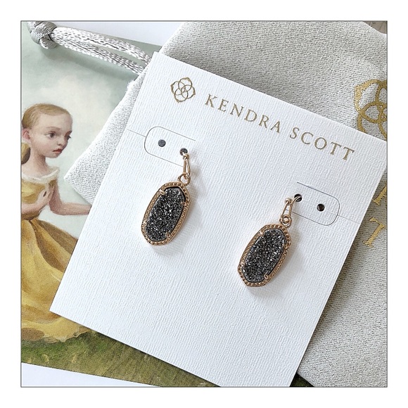 Kendra Scott Jewelry - Kendra Scott Gold Lee Earrings Platinum Drusy